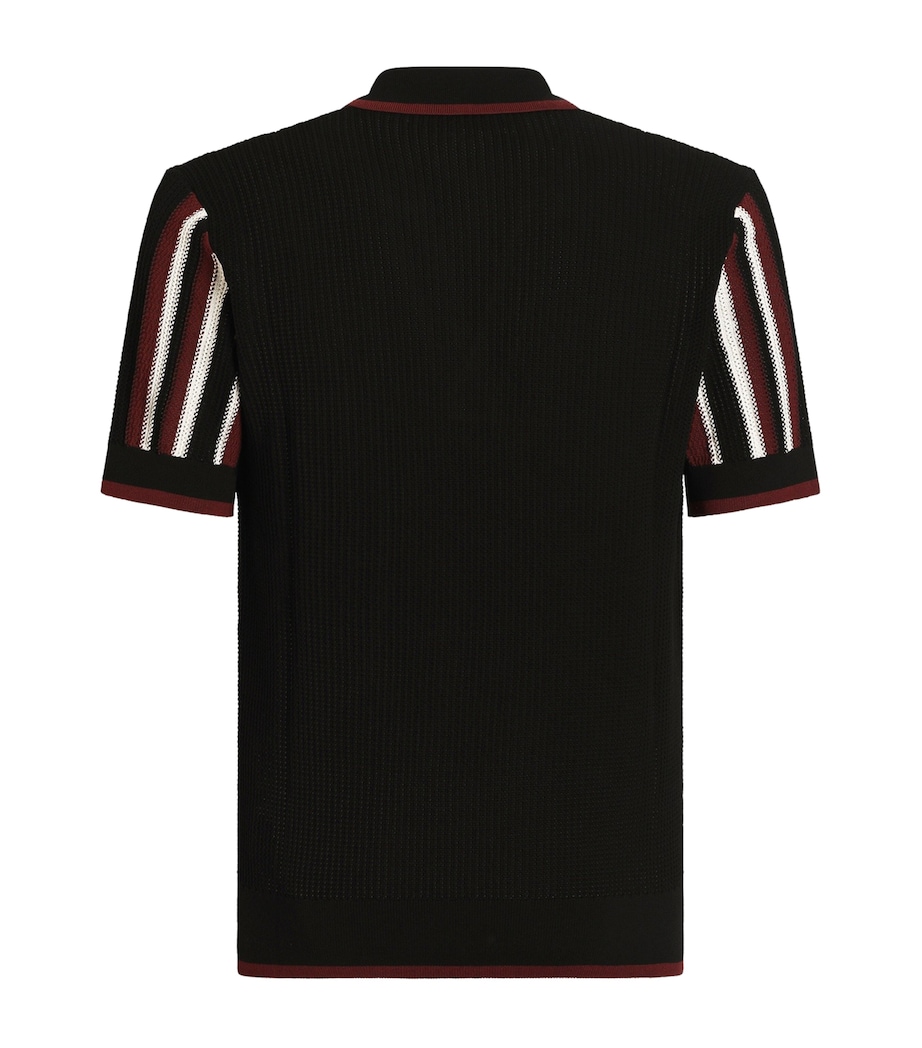 Dolce&Gabbana Mens Cotton Camp-Collar Shirt Nero/b.co/bord Image 2
