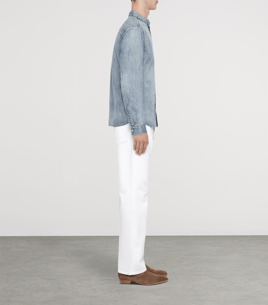 AllSaints Mens Denim Gleason Shirt Light Indigo Image 6