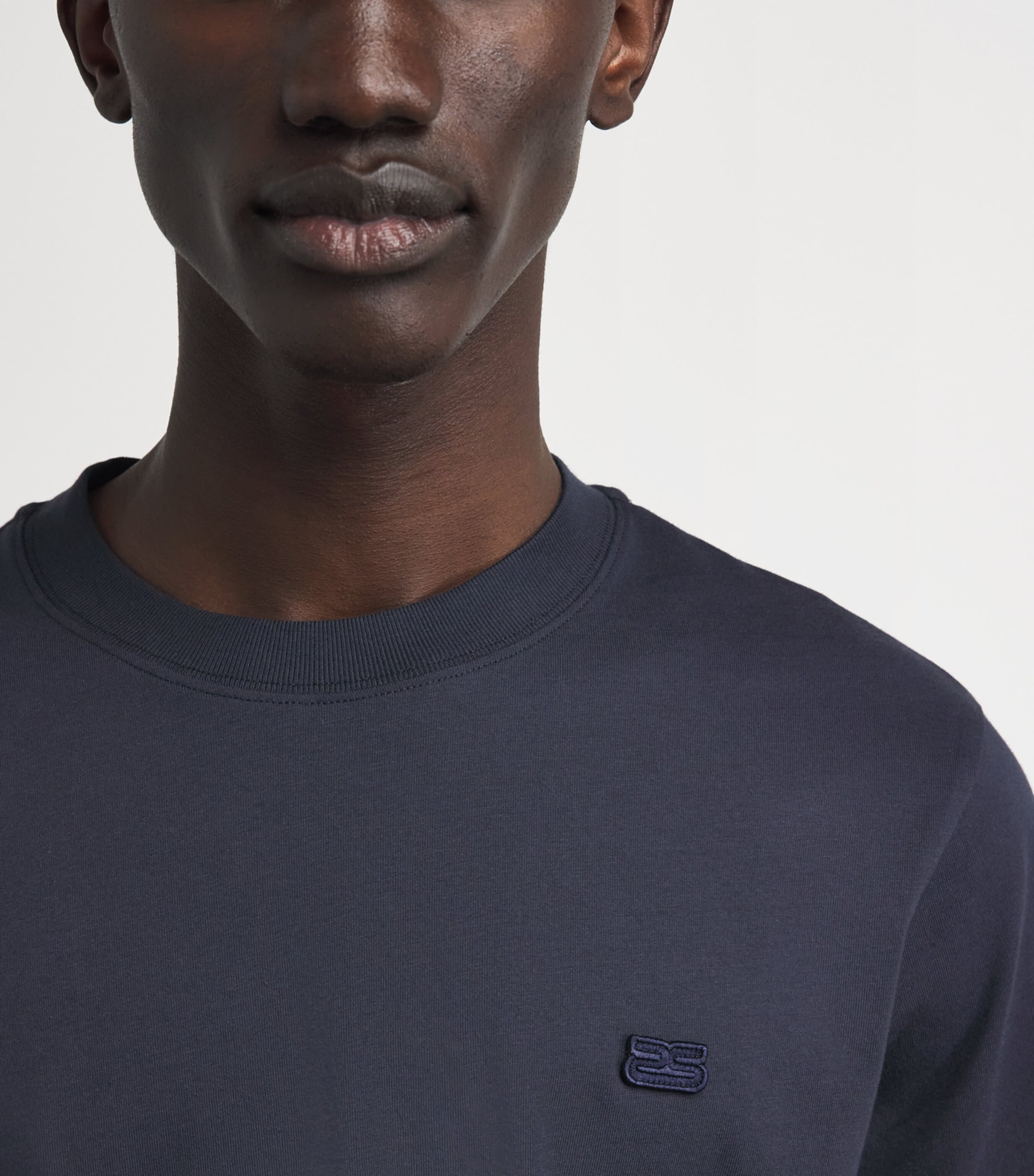 Sandro Paris Mens Cotton Logo T-Shirt Navy Blue Image 3