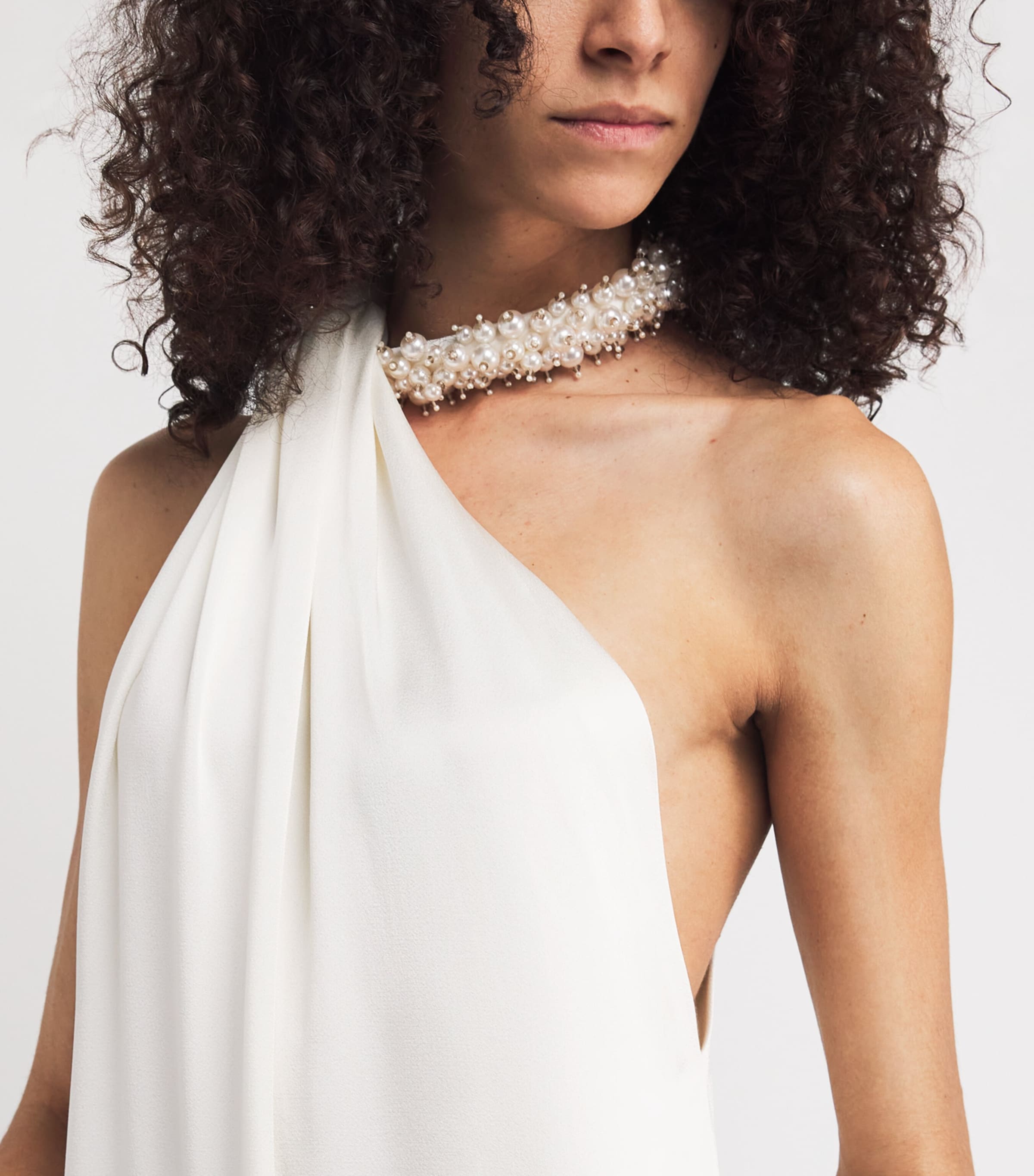 Satin Embellished Gown 9200 CREAM Image 4