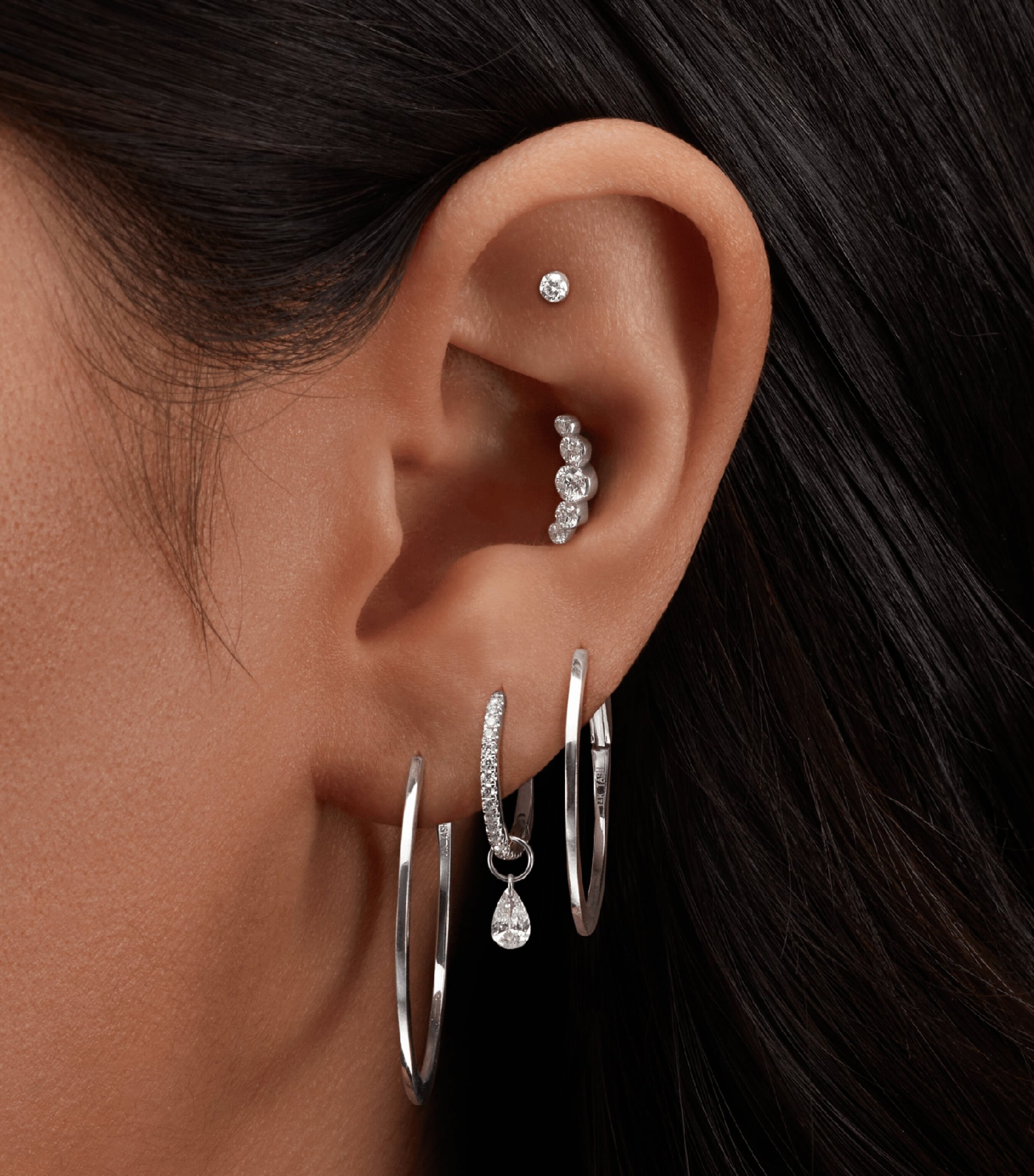 Diamond Pear Floating Charm (4mm) ROSE GOLD Image 2