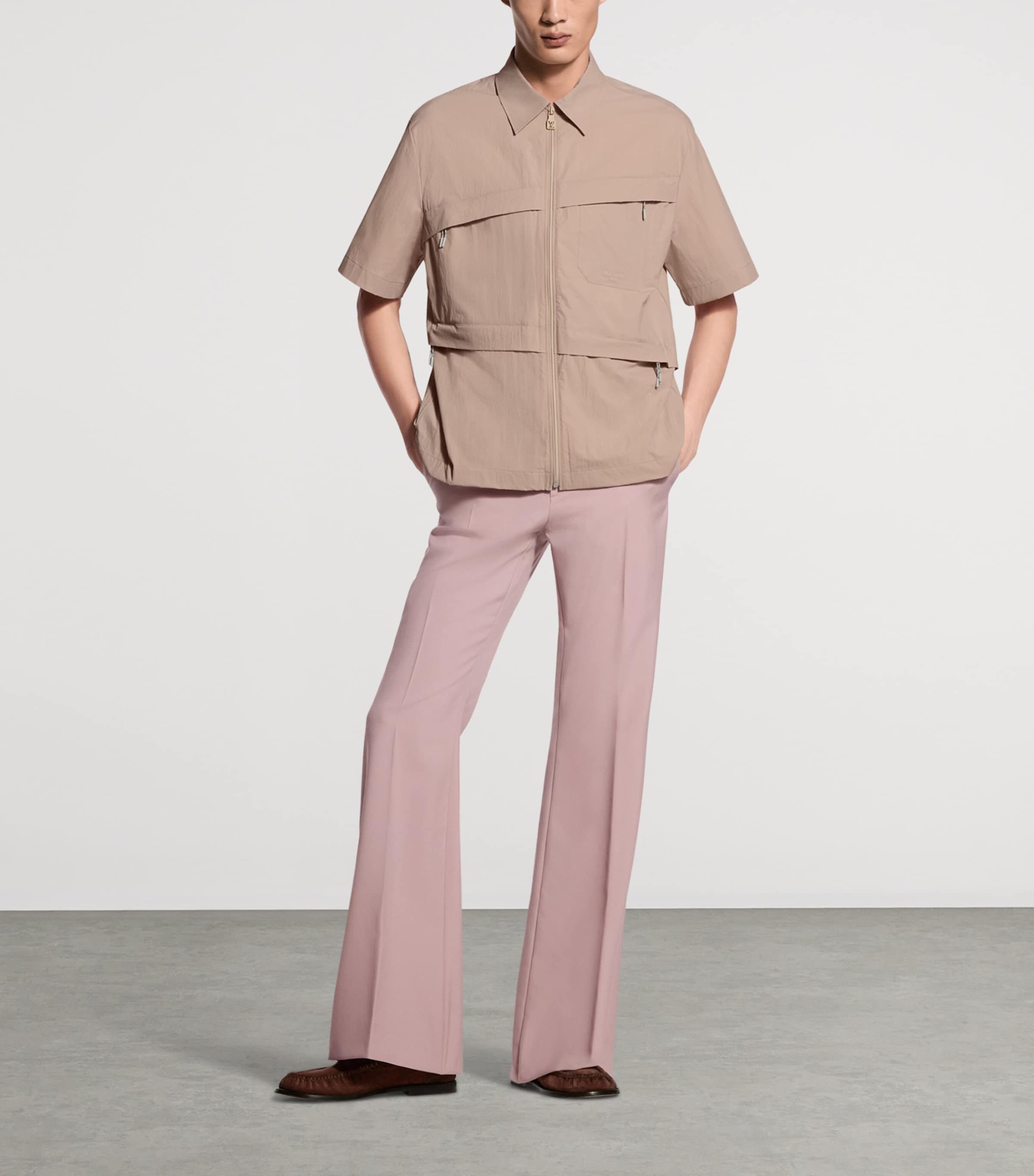 LOUIS VUITTON Mens Glamping Short-Sleeve Shirt Camel Brown Image 5