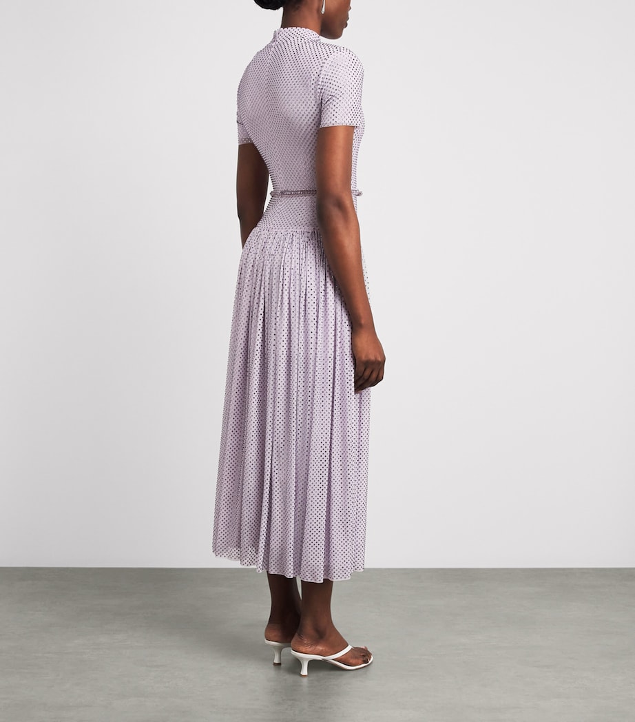 Self-Portrait Womens Embellished Midi Dress Lilac Image 4