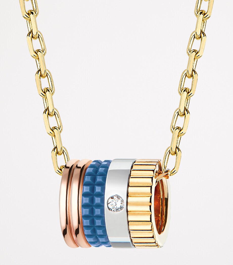 Mini Yellow Gold Quatre Blue Necklace YELLOW GOLD Image 4