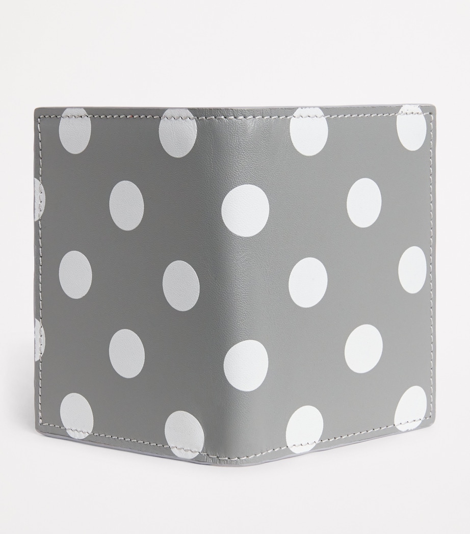 Comme Des Garçons Wallet Leather Polka-Dot Bifold Card Holder Grey Image 3