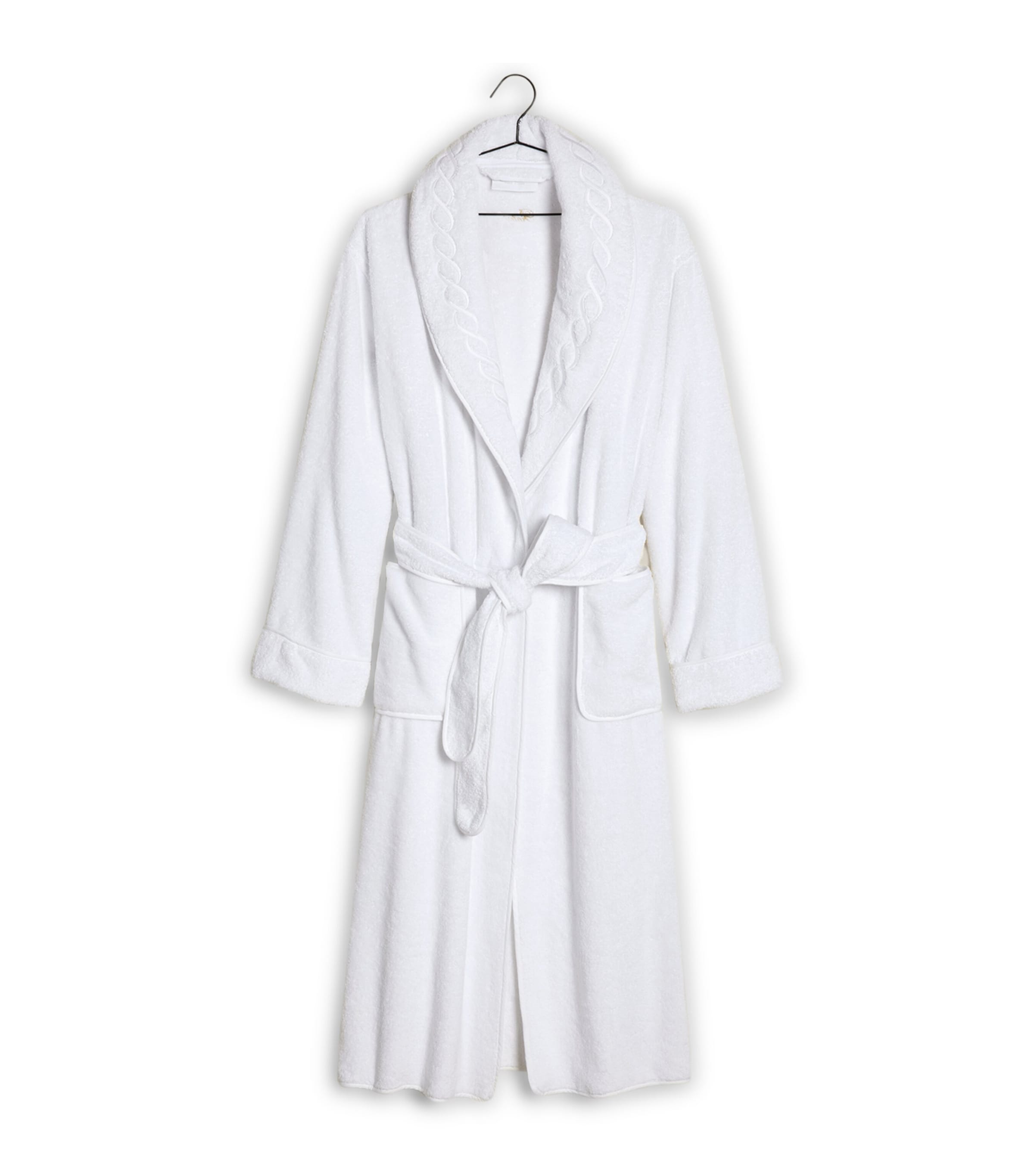 Cotton Treccia Bathrobe (Large) WHITE/WHITE Image 3