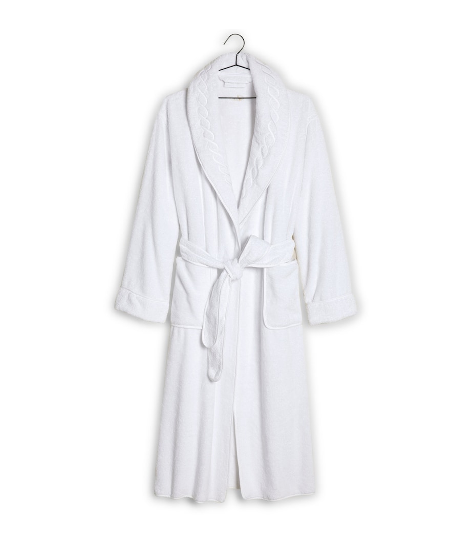 Cotton Treccia Bathrobe (Large) WHITE/WHITE Image 3