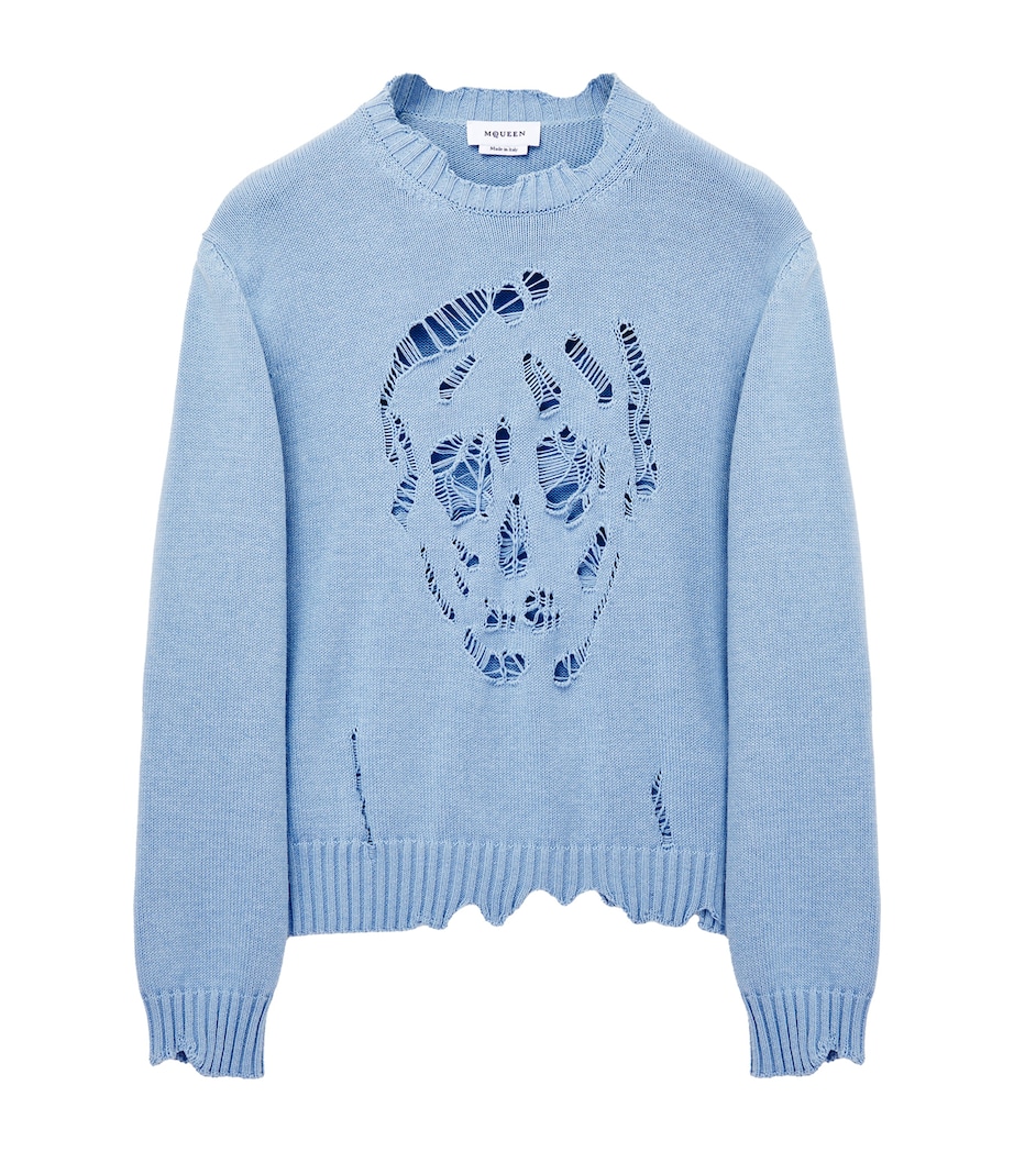 Cotton Distressed Skull Sweater 4331 Image 1