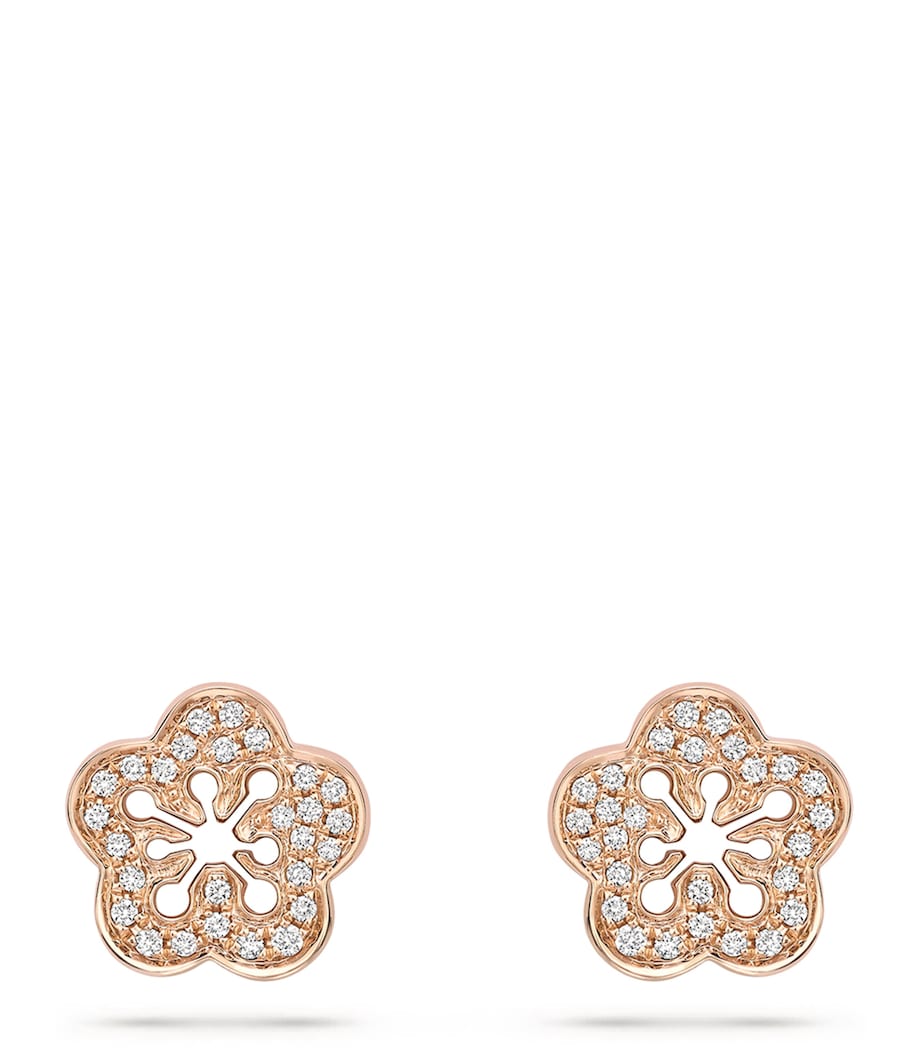 Rose Gold and Diamond Blossom Stud Earrings ROSE GOLD Image 1