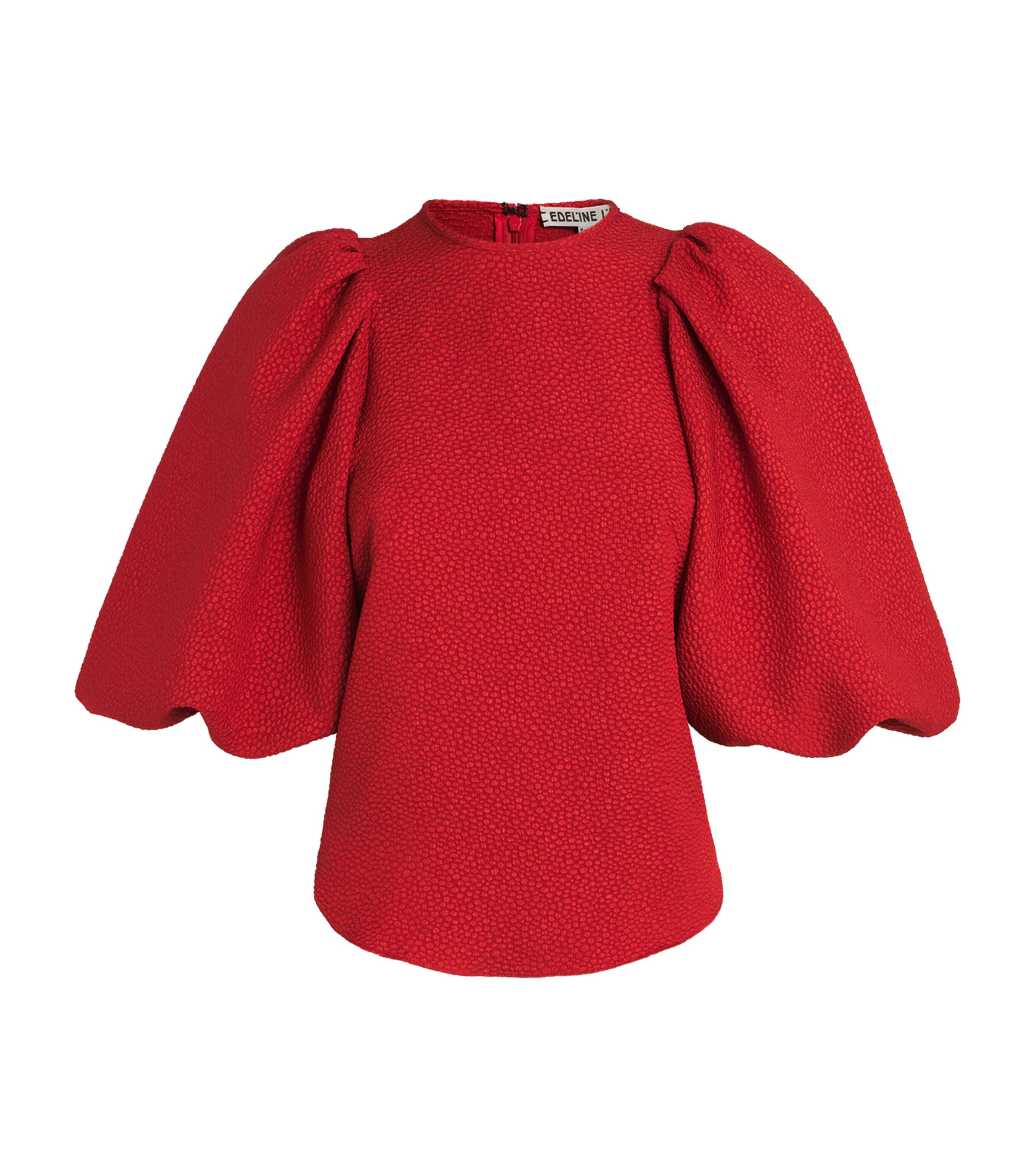 Edeline Lee Blouson-sleeve Warrior Blouse In Red