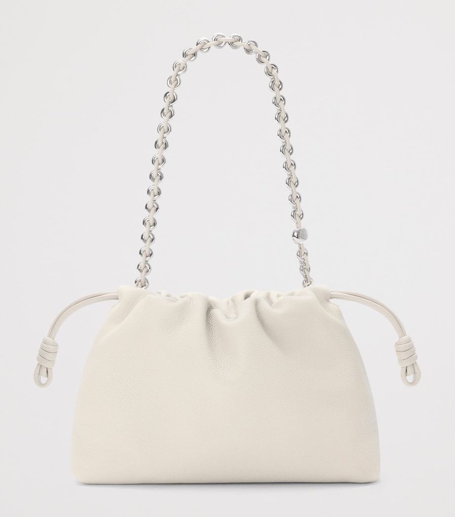 LOEWE Medium Leather Flamenco Purse Soft White Image 5