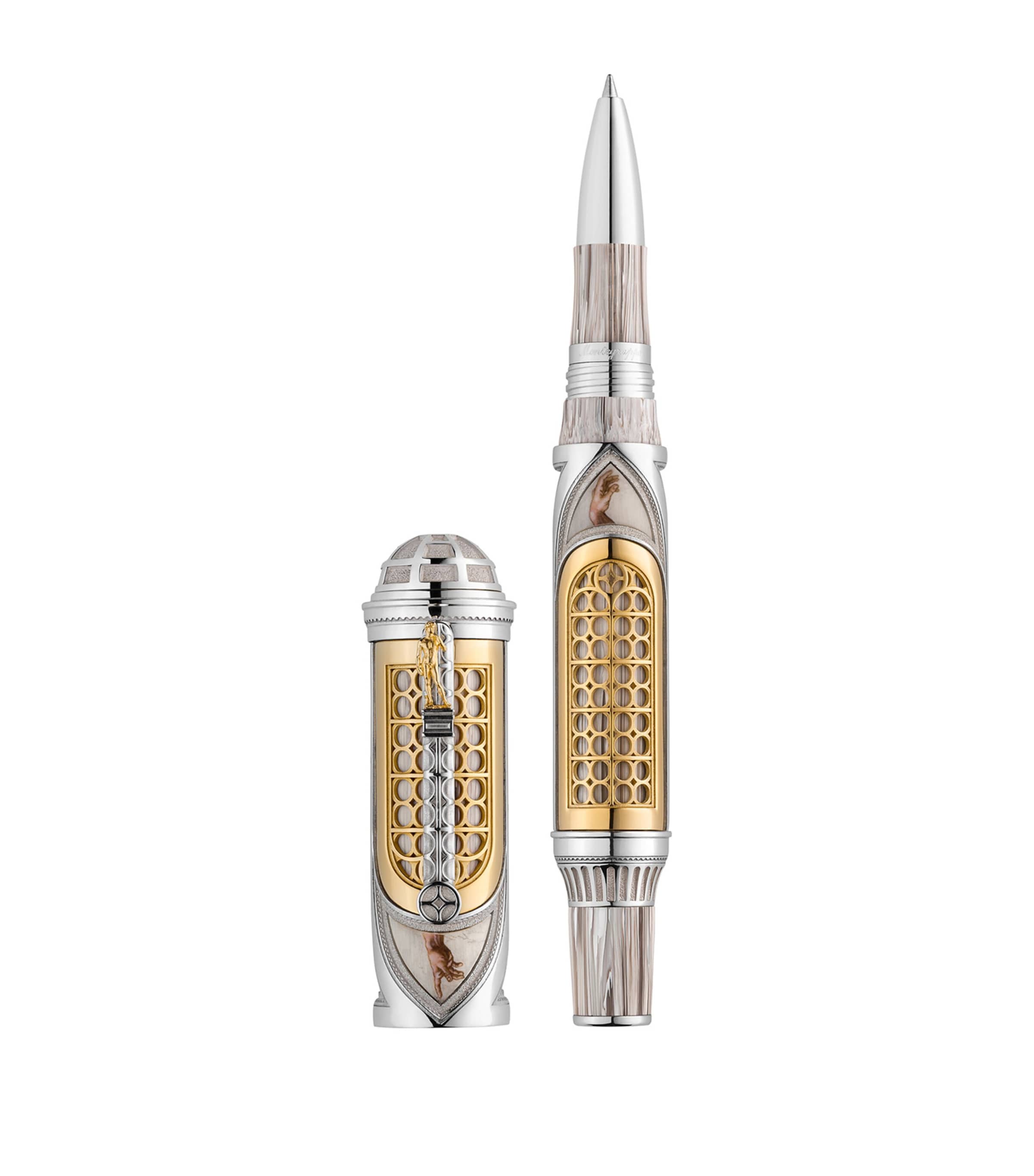 Montegrappa Yellow Gold Michelangelo Rollerball Pen In Metallic