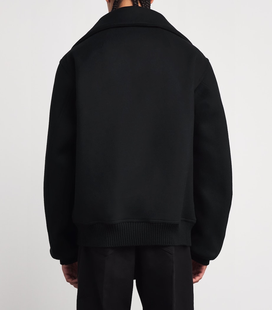 Virgin Wool Melton Blixa Dracucollar Jacket BLACK Image 4