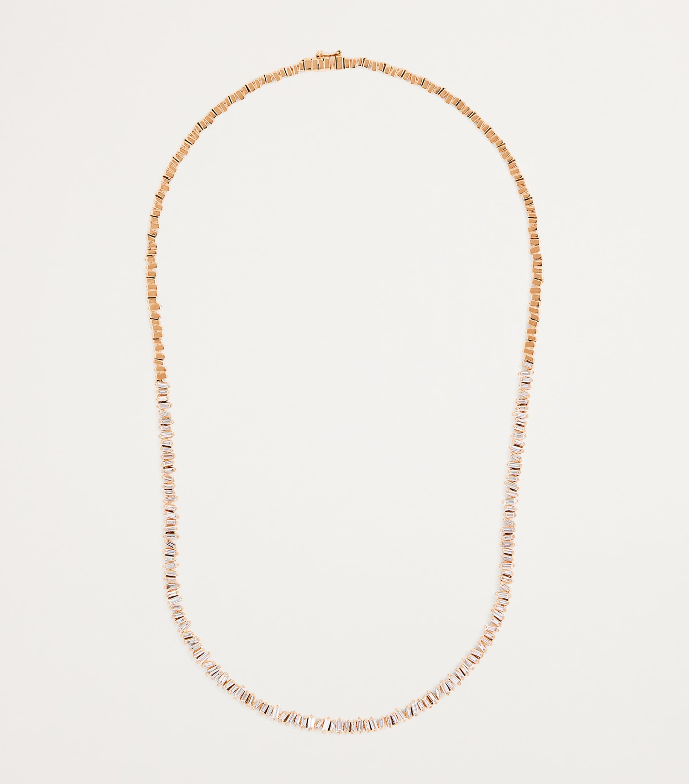 Rose Gold and Diamond Classic Tennis Necklace 18K RG/WD Image 3