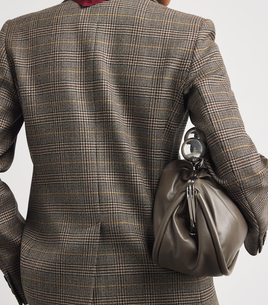 Medium Leather Pasticcino Clutch Bag KAKI Image 2