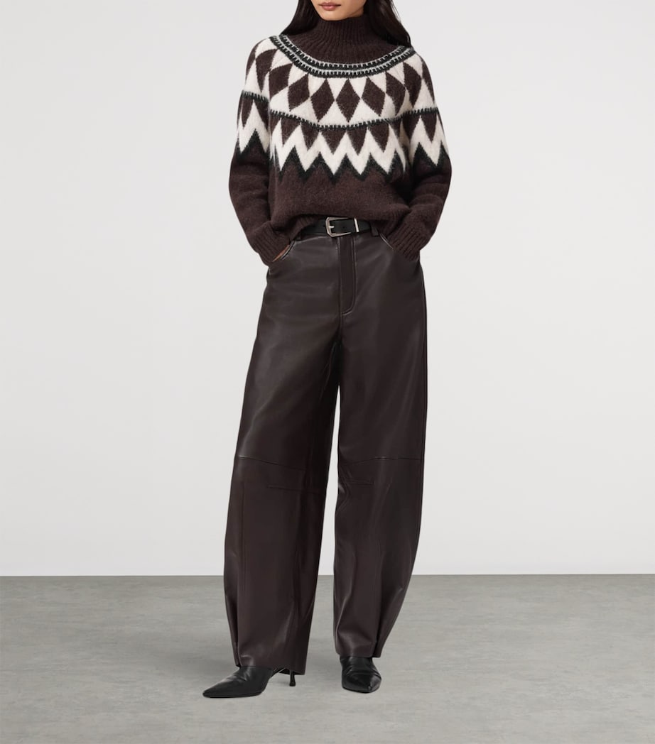 Knitted Fair Isle Tara Sweater OXBLOOD RED Image 2