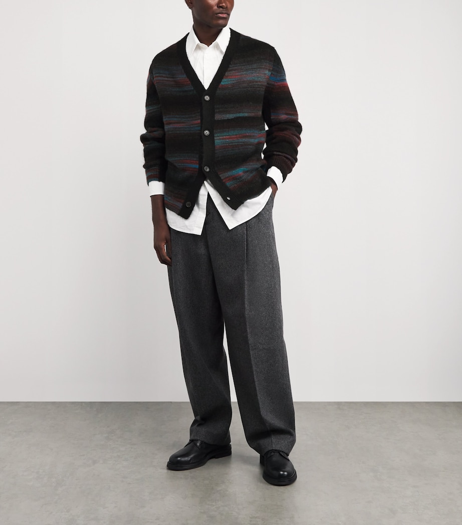 Wool-Blend Stripe Cardigan 79_BLACK Image 2