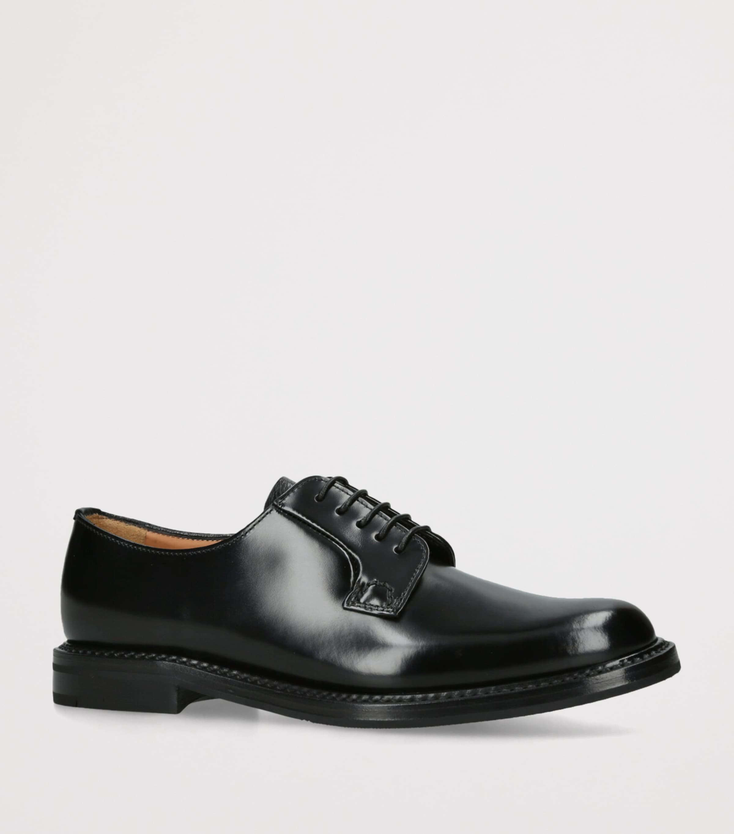 Leather Shannon Derby Shoes BLACK Image 3