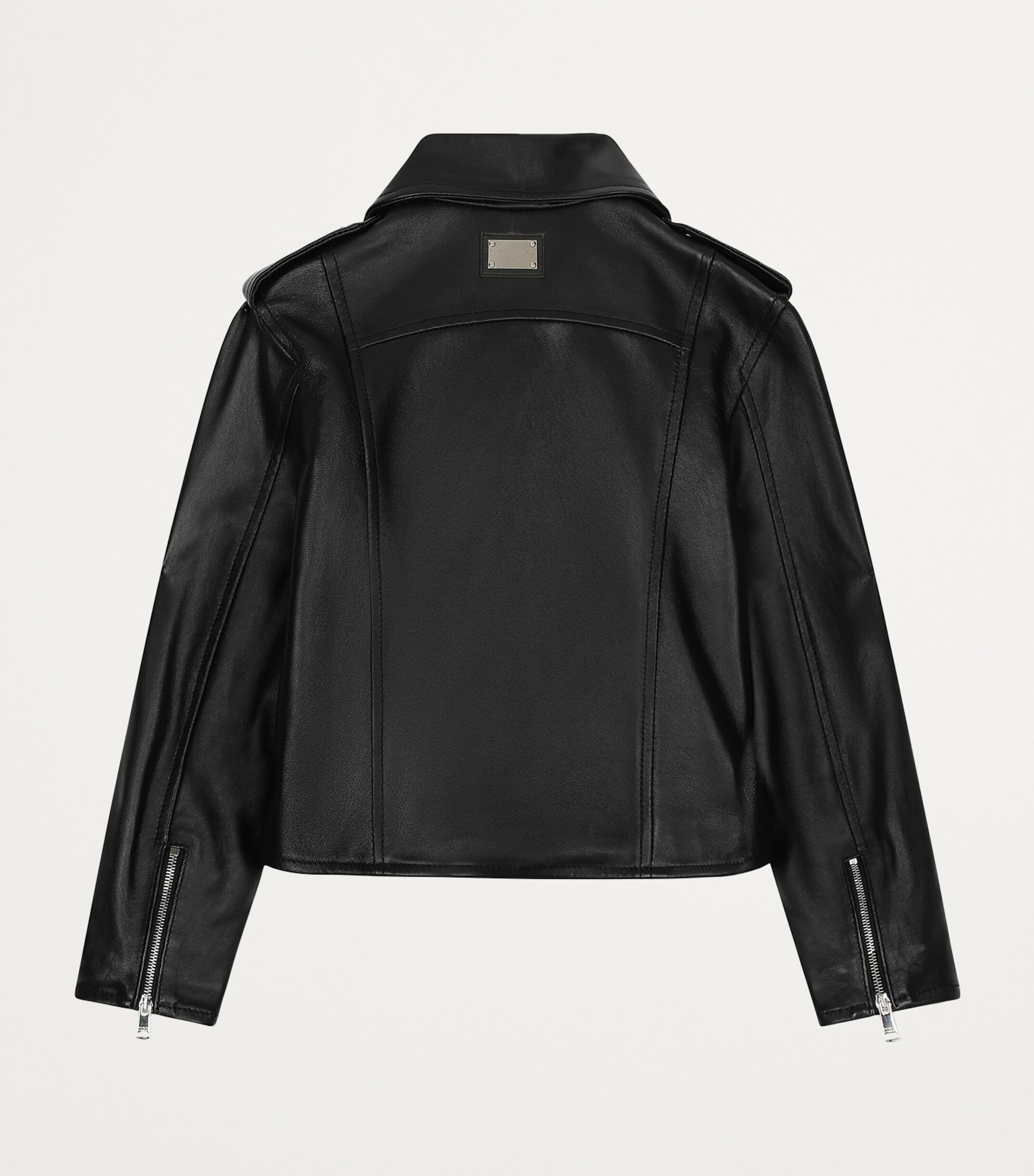 Leather Biker Jacket (8-12+ Years) N0000-BLACK Image 2