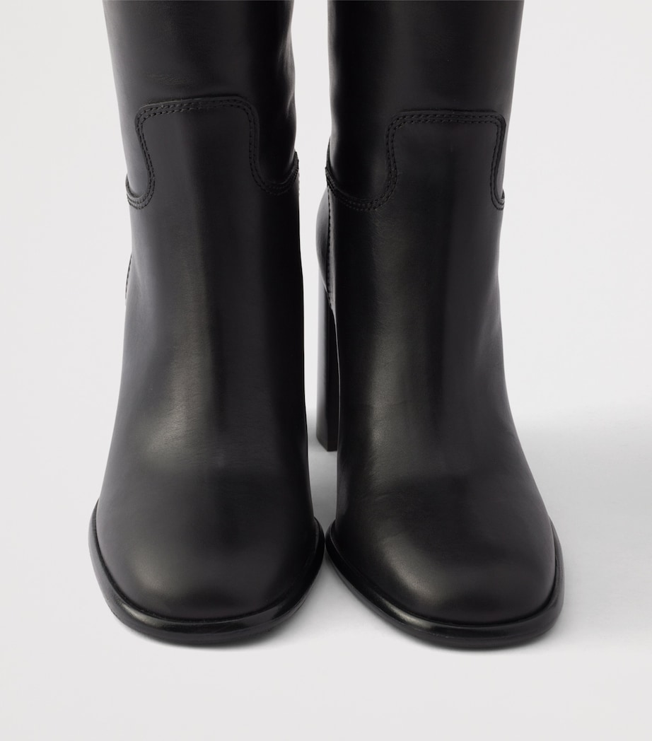 Prada Leather Knee-High Boots 85 Black Image 5
