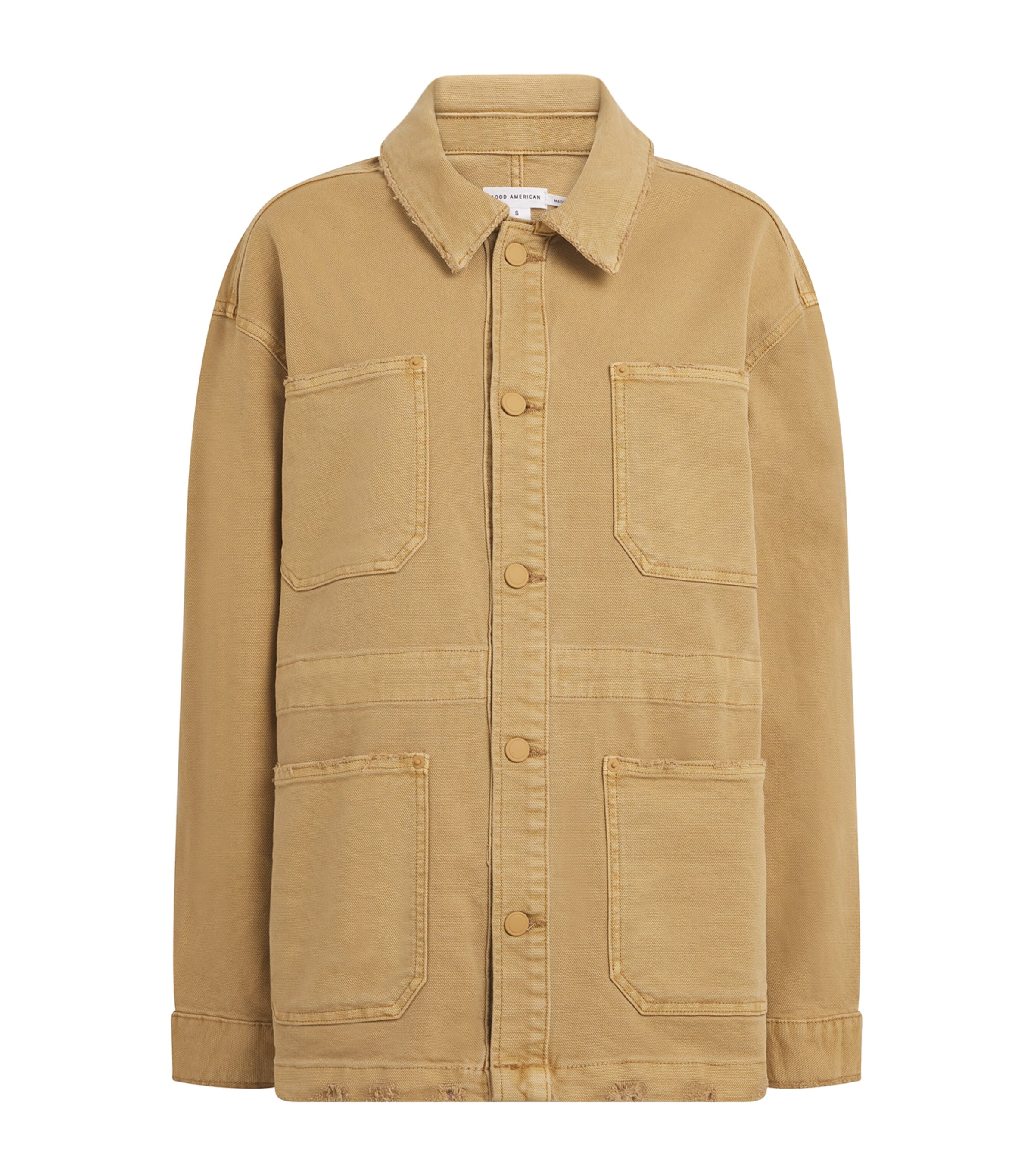Good American Canvas Workwear Jacket In Sand