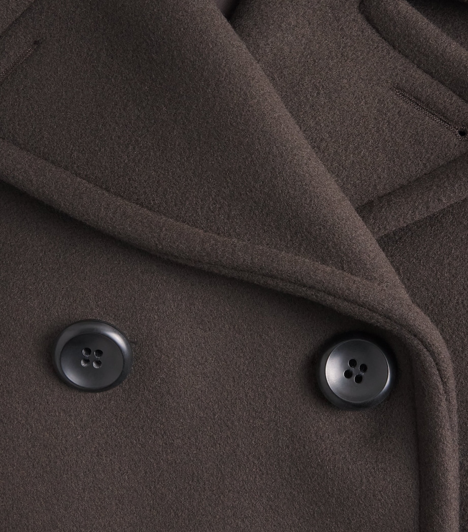 Sandro Paris Mens Wool-Blend Peacoat Taupe / Kaki Image 6