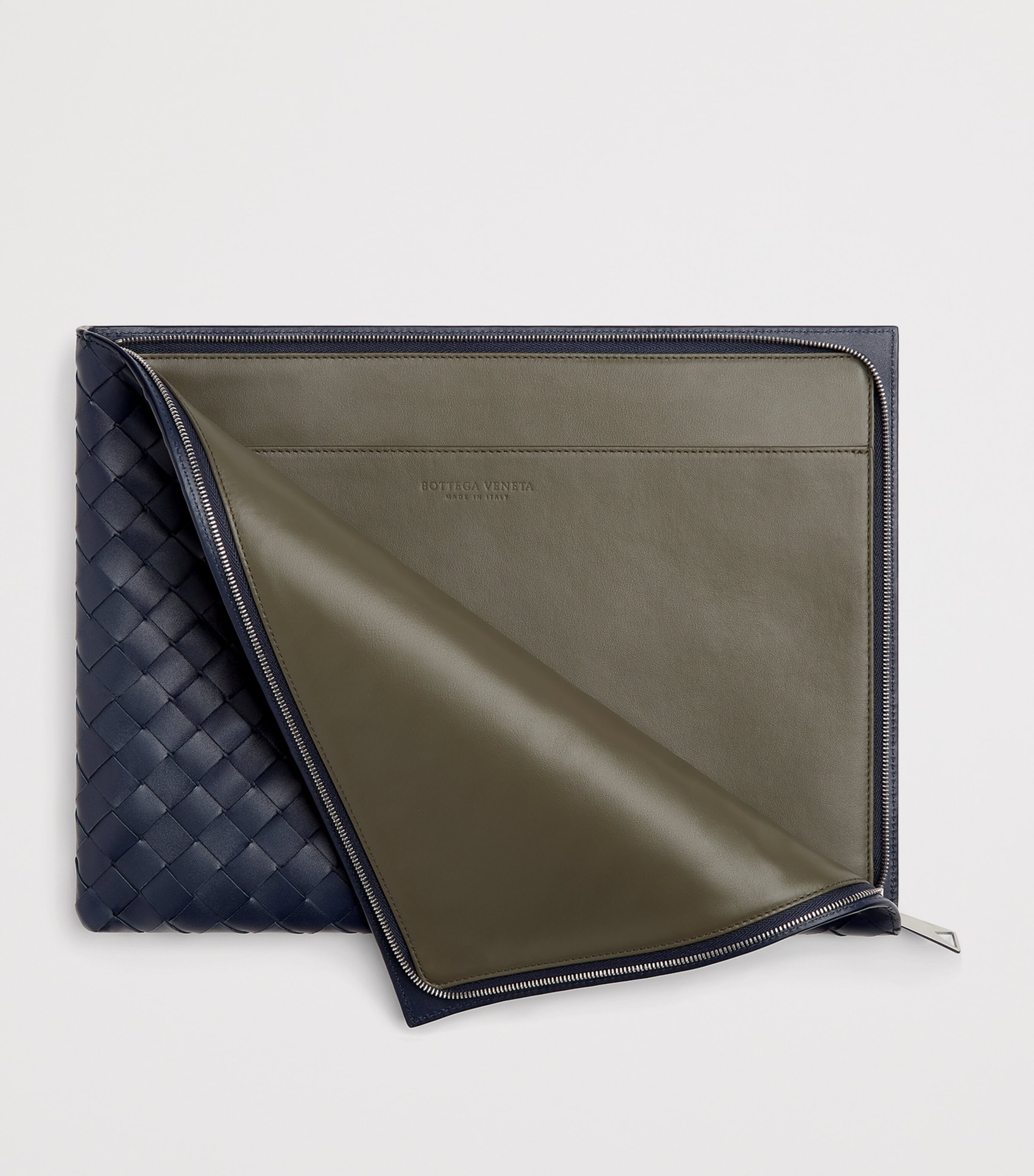 Bottega Veneta Leather Intrecciato Zip Pouch Image 3