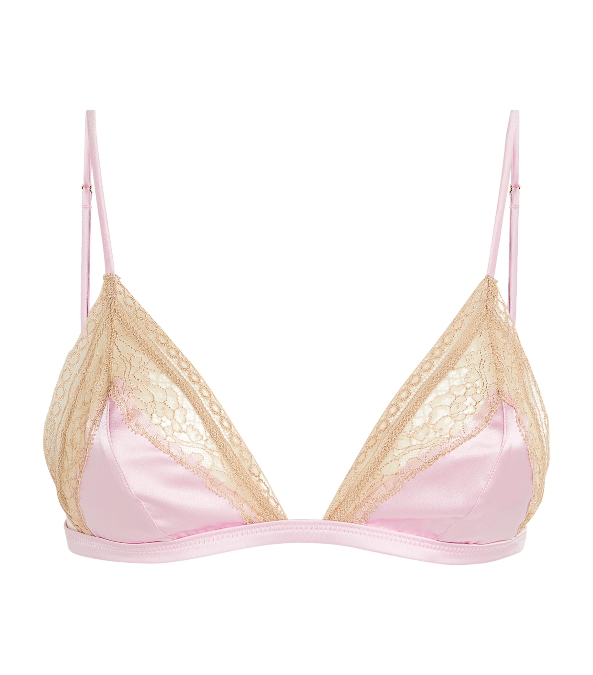 Kiki De Montparnasse Silk-lace Tiered Wireless Bra In Pink