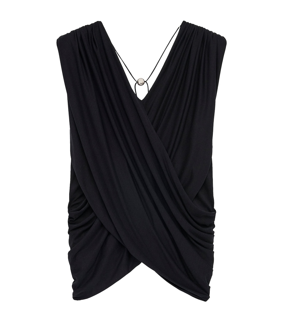 Silk Draped Top BLACK Image 1