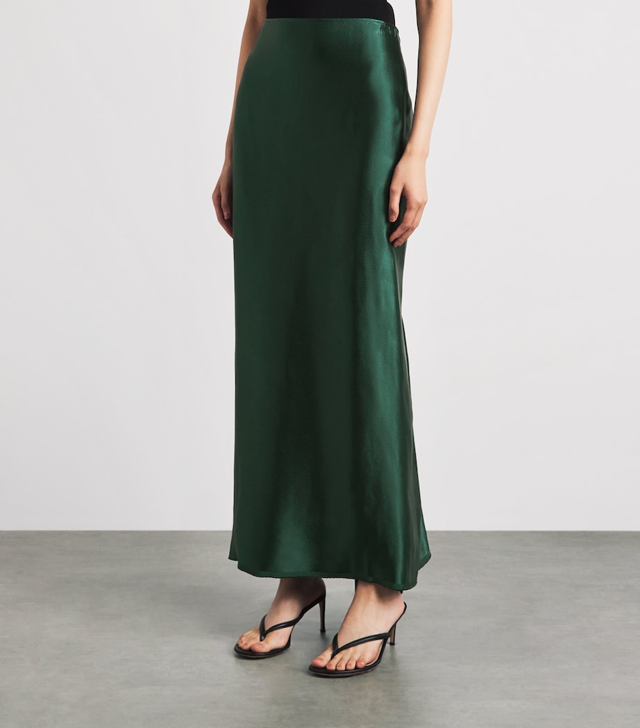 FFORME Womens Satin Jovie Maxi Skirt Evergreen Image 4