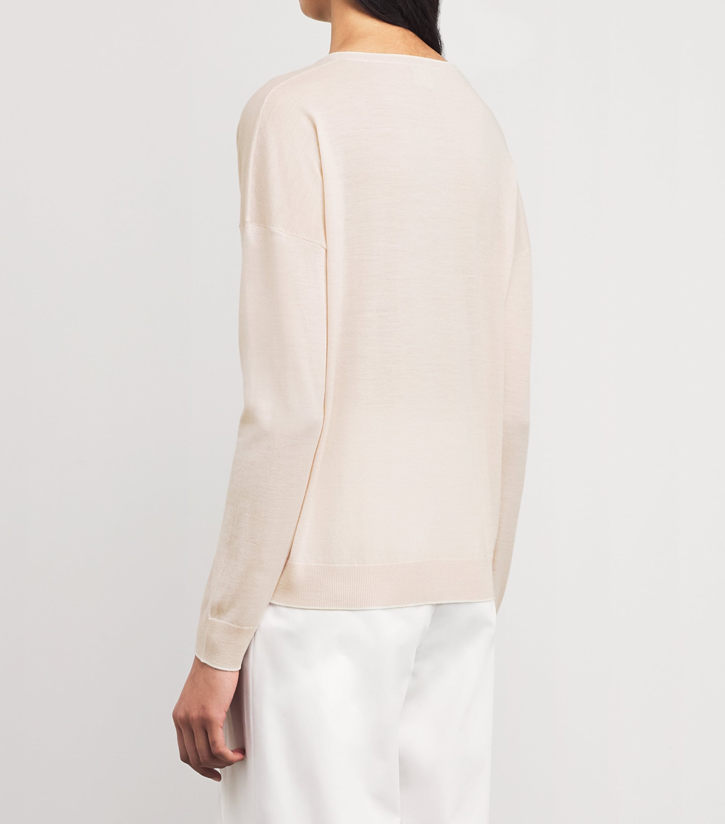 Wool V-Neck Sweater NUDE, BIANCO Image 4