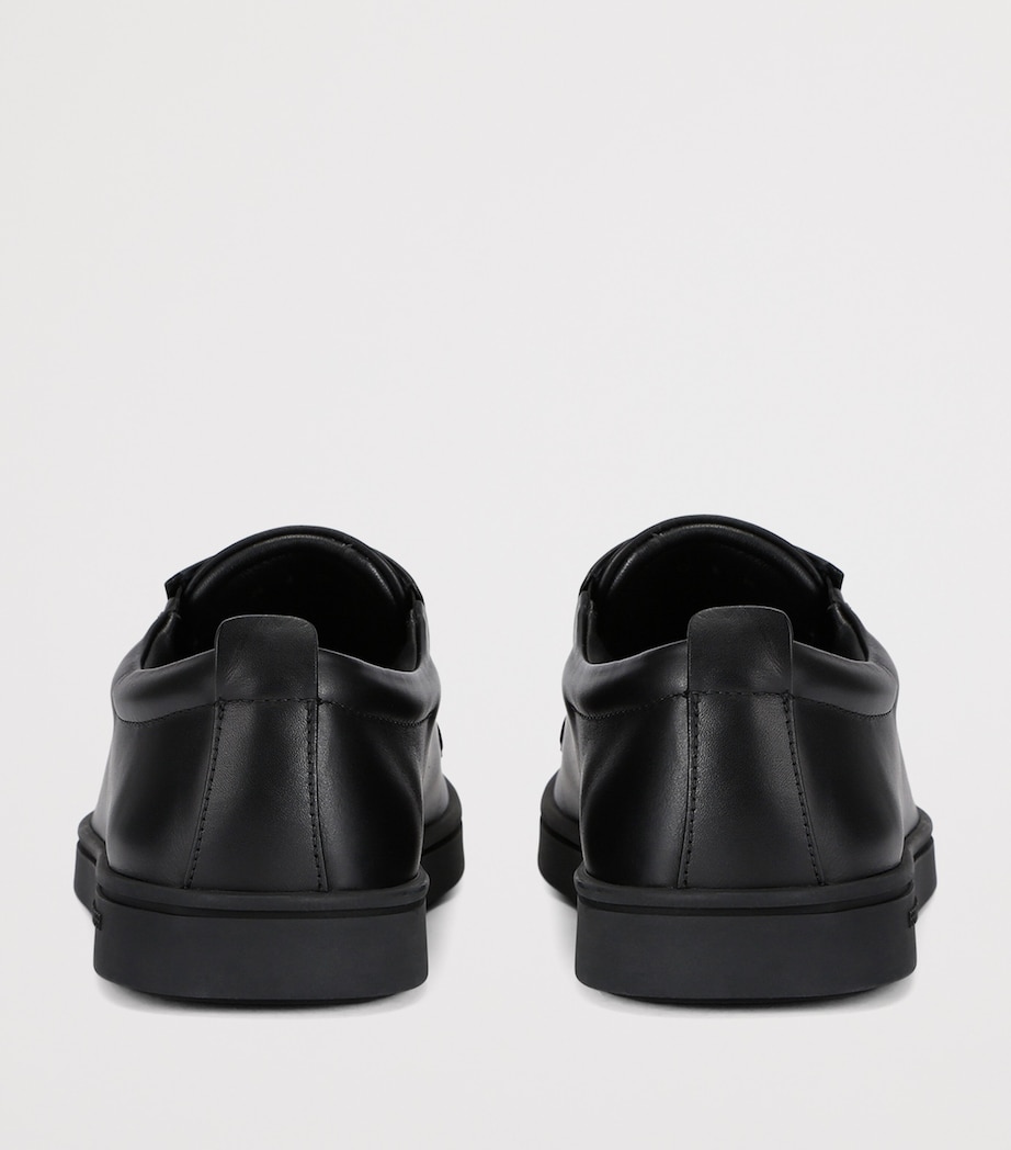 Leather Alfie Slip-On Sneakers BLACK Image 2
