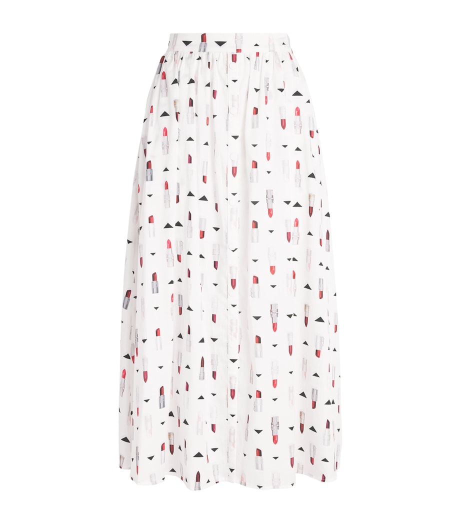 L'Agence Womens Lipstick Seina Pleated Midi Skirt Lipp Ivry Mlti Lpstk Image 1
