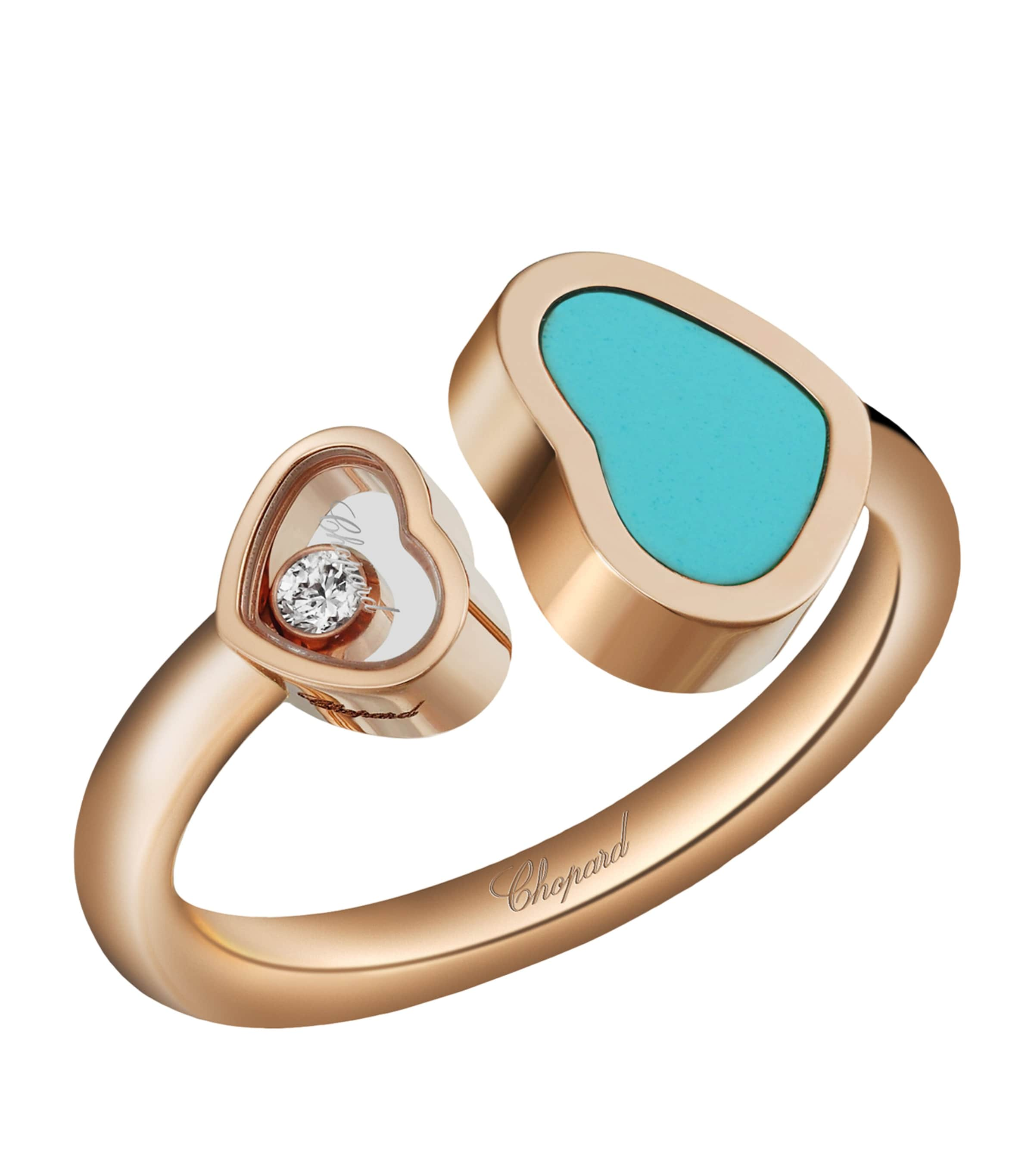 Chopard Rose Gold And Diamond Happy Hearts Ring