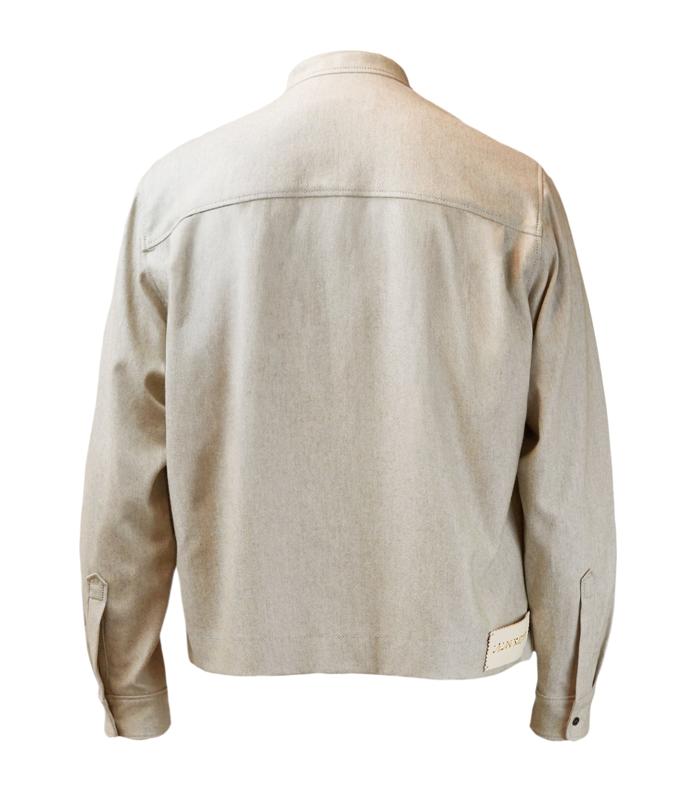 Alan Scott Mens Stretch-Cashmere-Cotton Denim Overshirt Natural Image 2