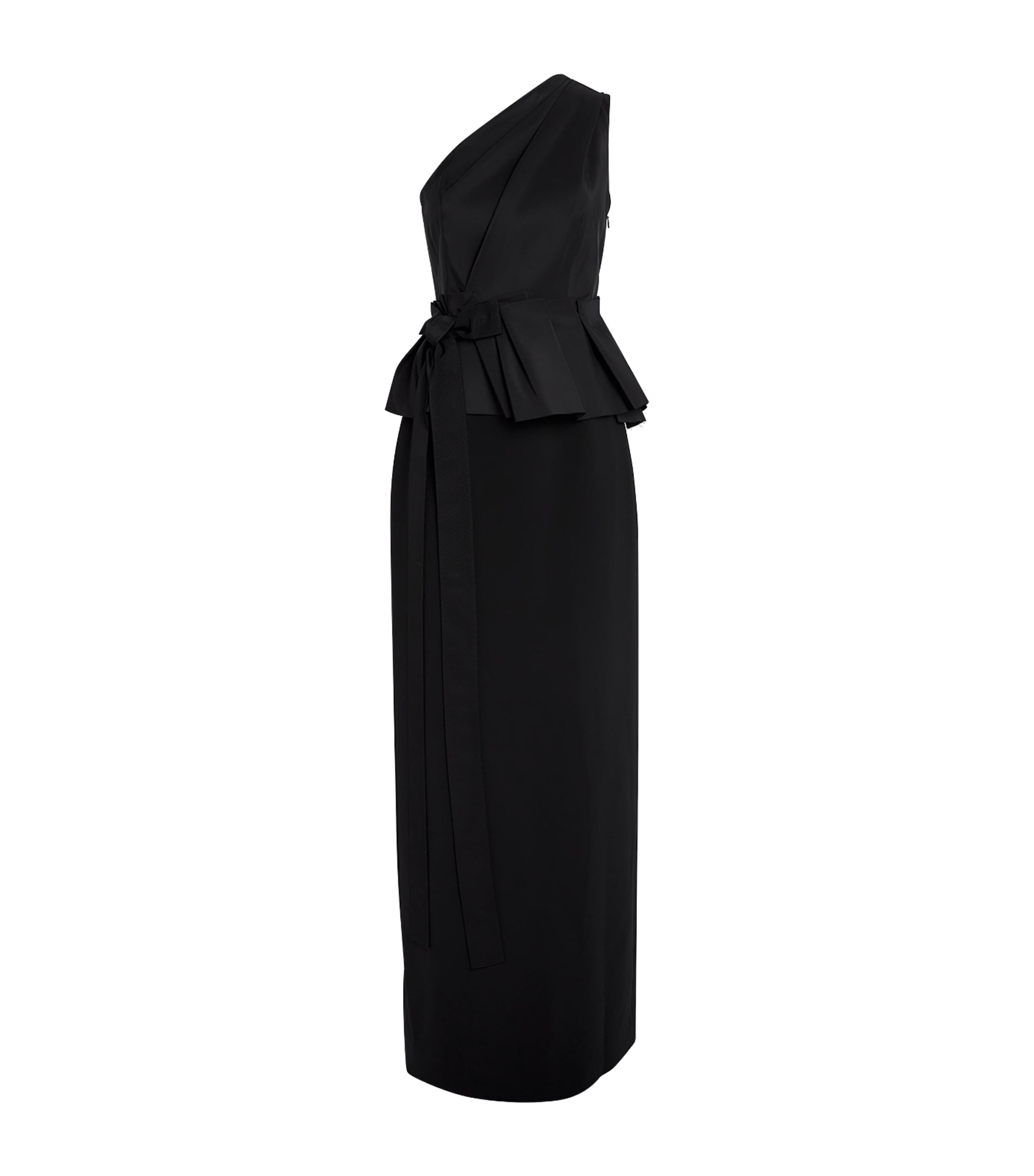 Carolina Herrera One-shoulder Column Gown In Black