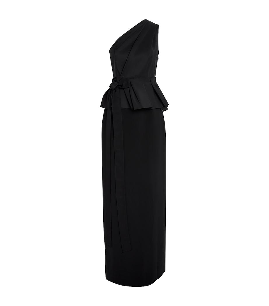 One-Shoulder Column Gown BLACK 001 Image 1