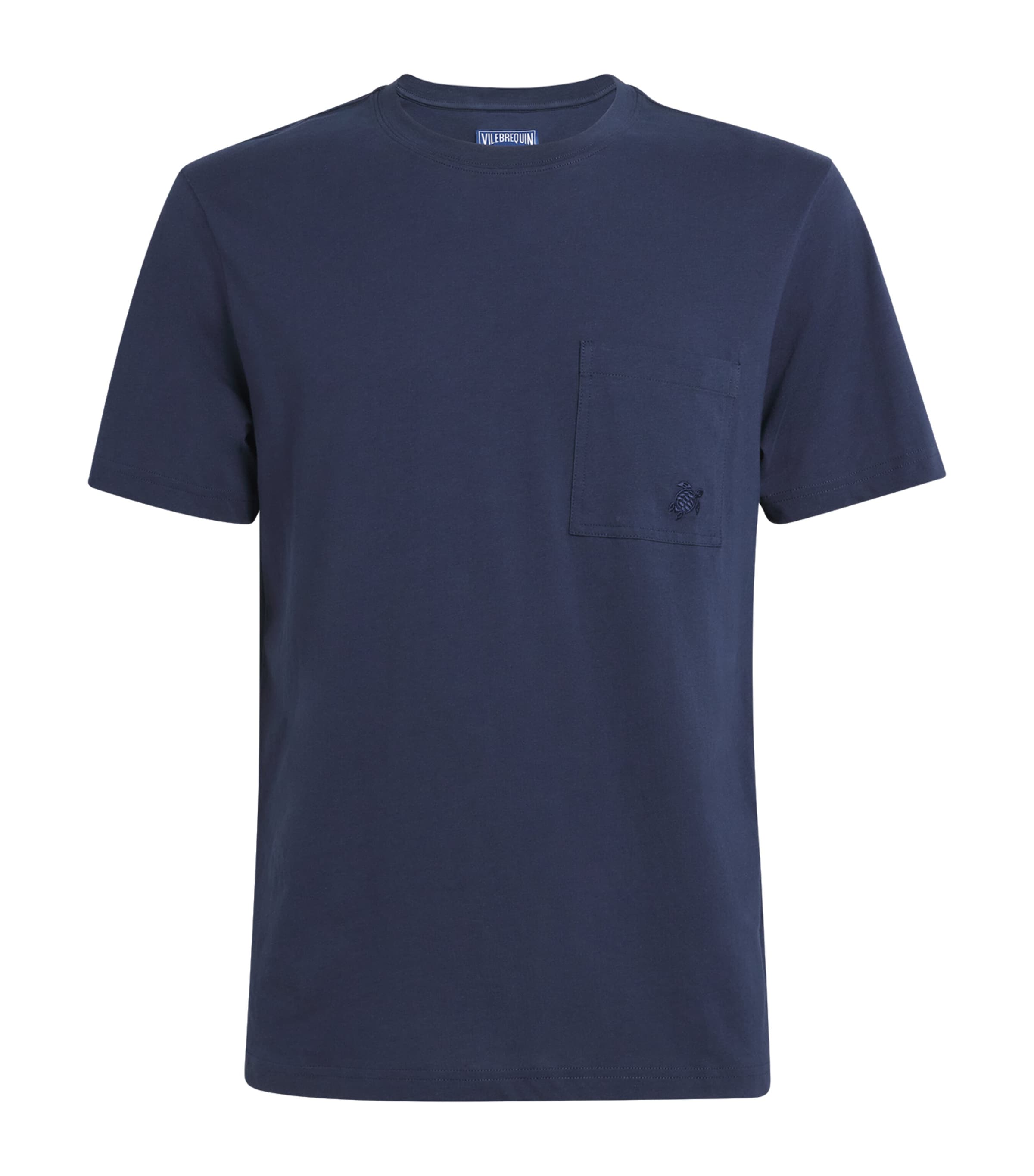 Vilebrequin Mens Organic Cotton Jersey Titan T-Shirt Bleu Marine Image 1