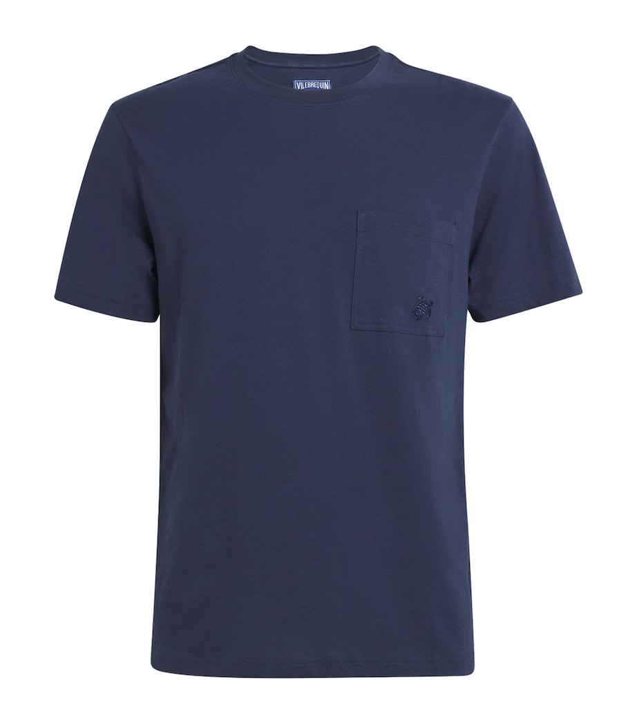 Vilebrequin Mens Organic Cotton Jersey Titan T-Shirt Bleu Marine Image 1