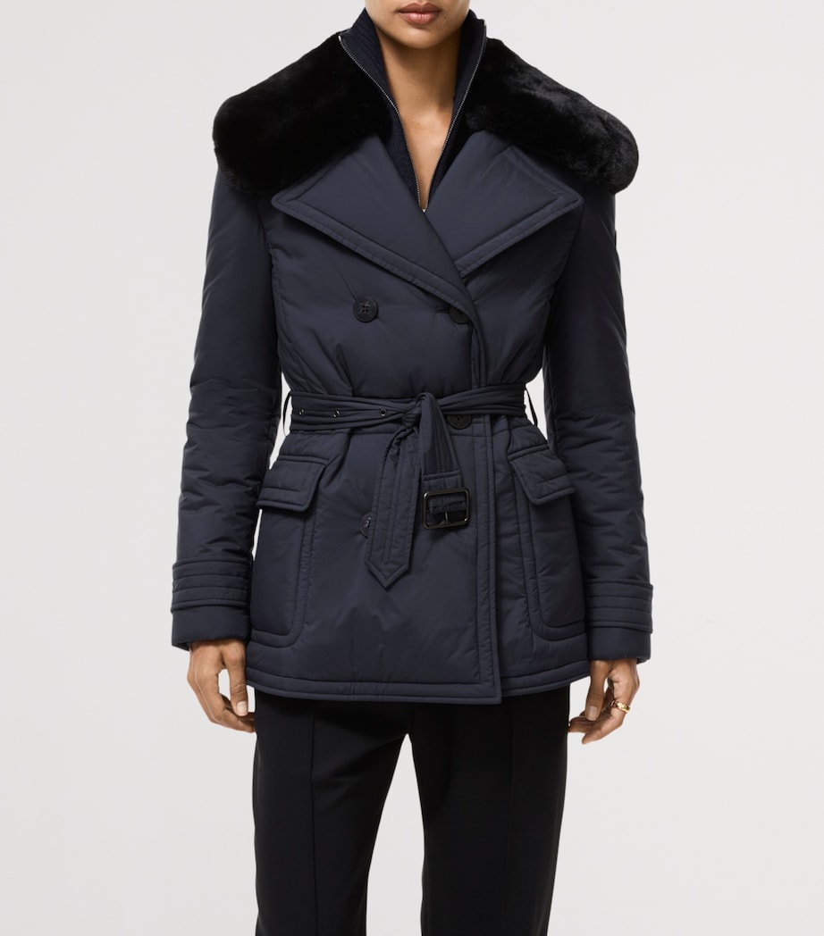 Burberry Womens Padded Hertford Trench Jacket Navy Image 3