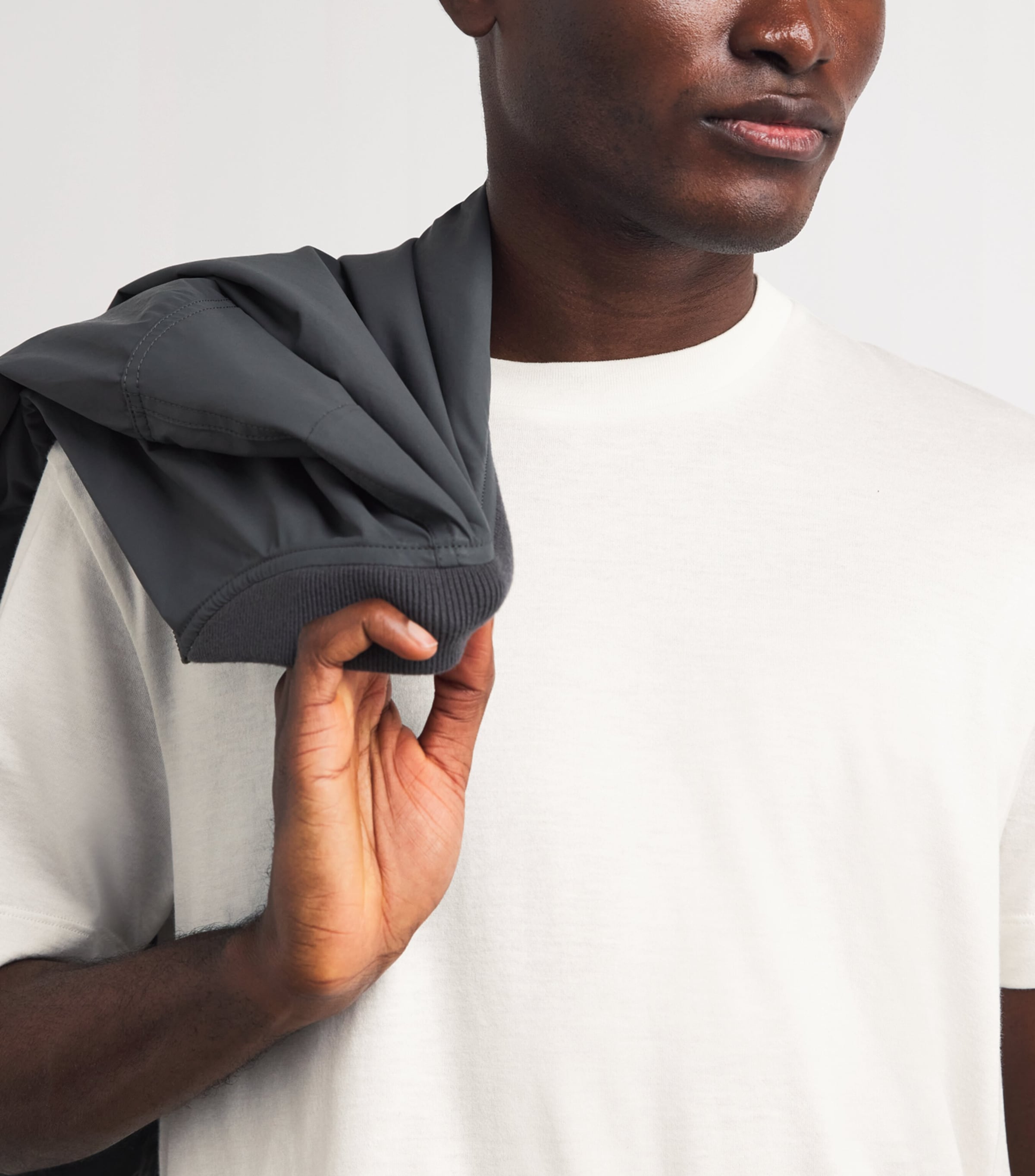 Sunspel Mens Cotton-Silk-Cashmere T-Shirt Whaa White Image 3