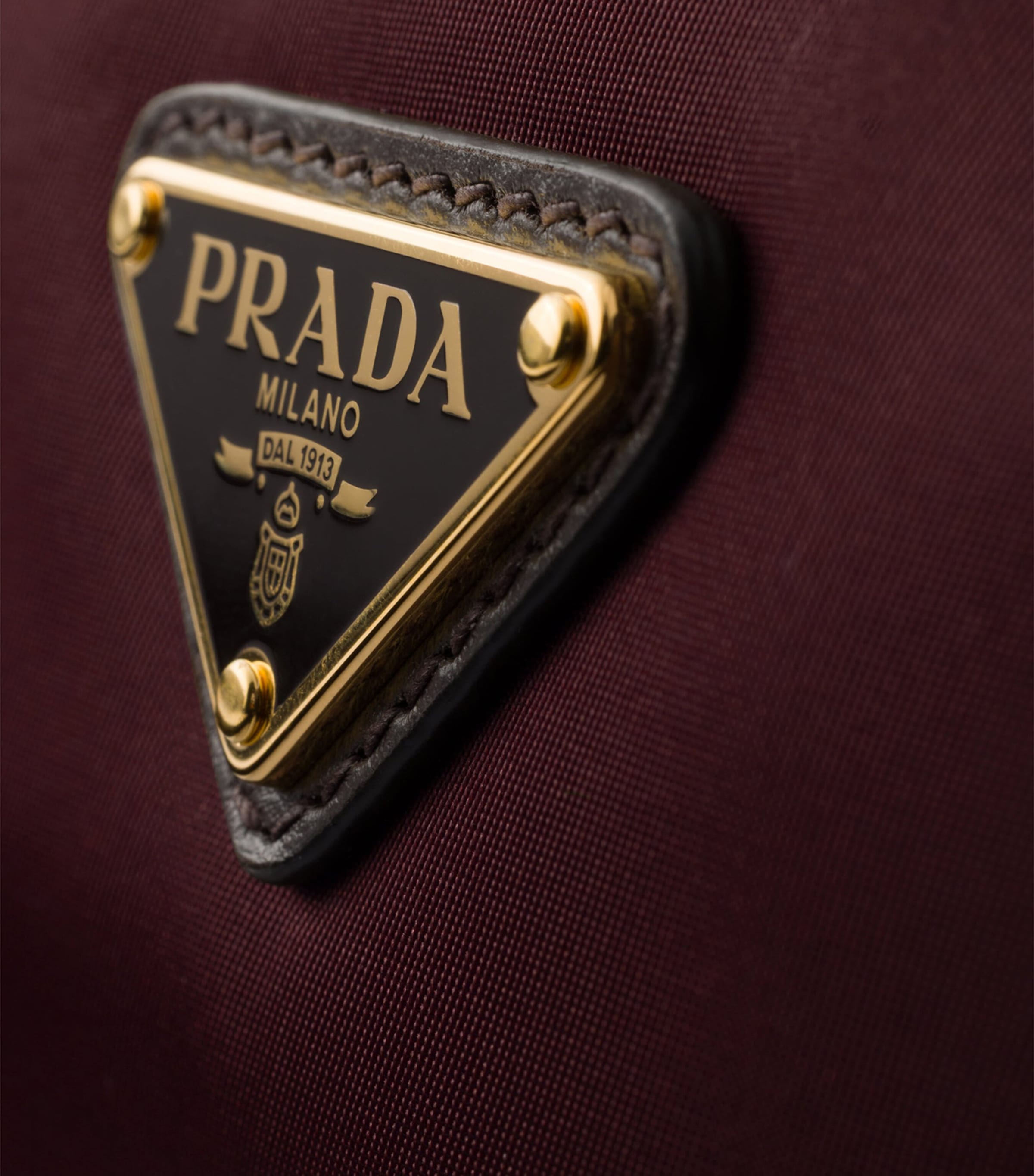Prada Small Re-Nylon & Leather Explore Bag Burgundy Image 5