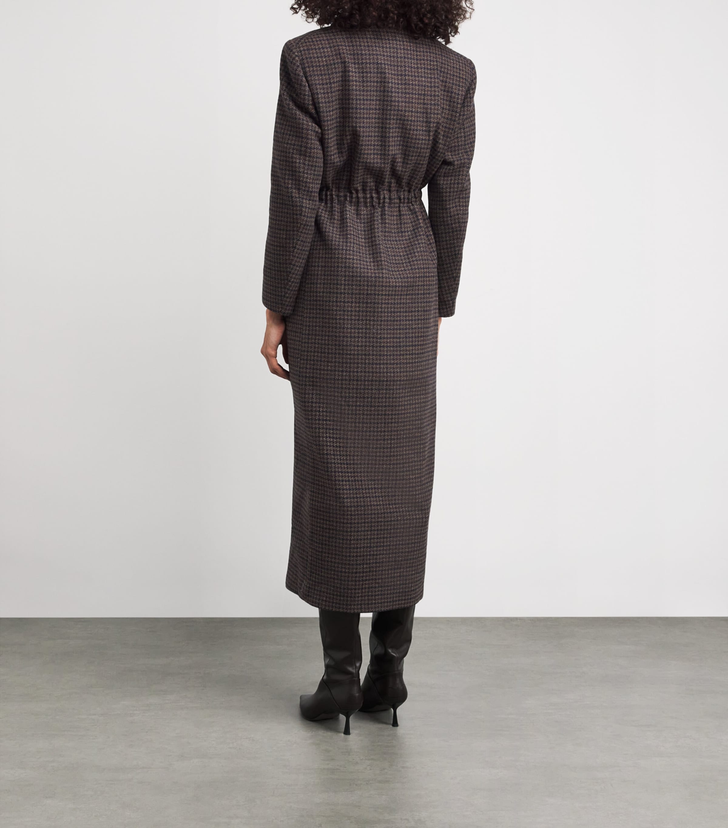 Houndstooth Mikado Anyway Coat 0001  BROWN Image 4