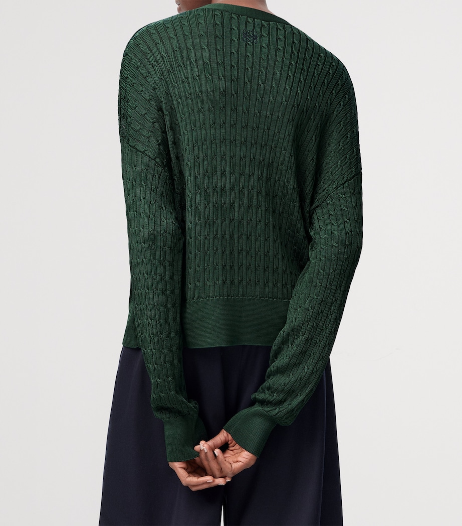 V-Neck Cardigan DARK GREEN Image 4