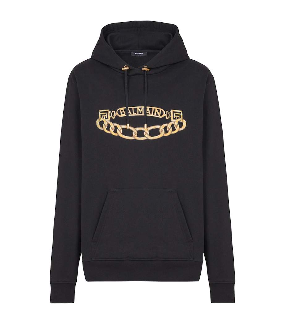 Cotton Chain Print Hoodie EAD NOIR/OR Image 1