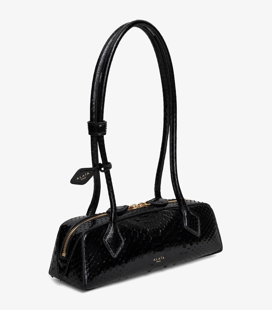 Small Snakeskin Le Teckel Shoulder Bag NOIR Image 3