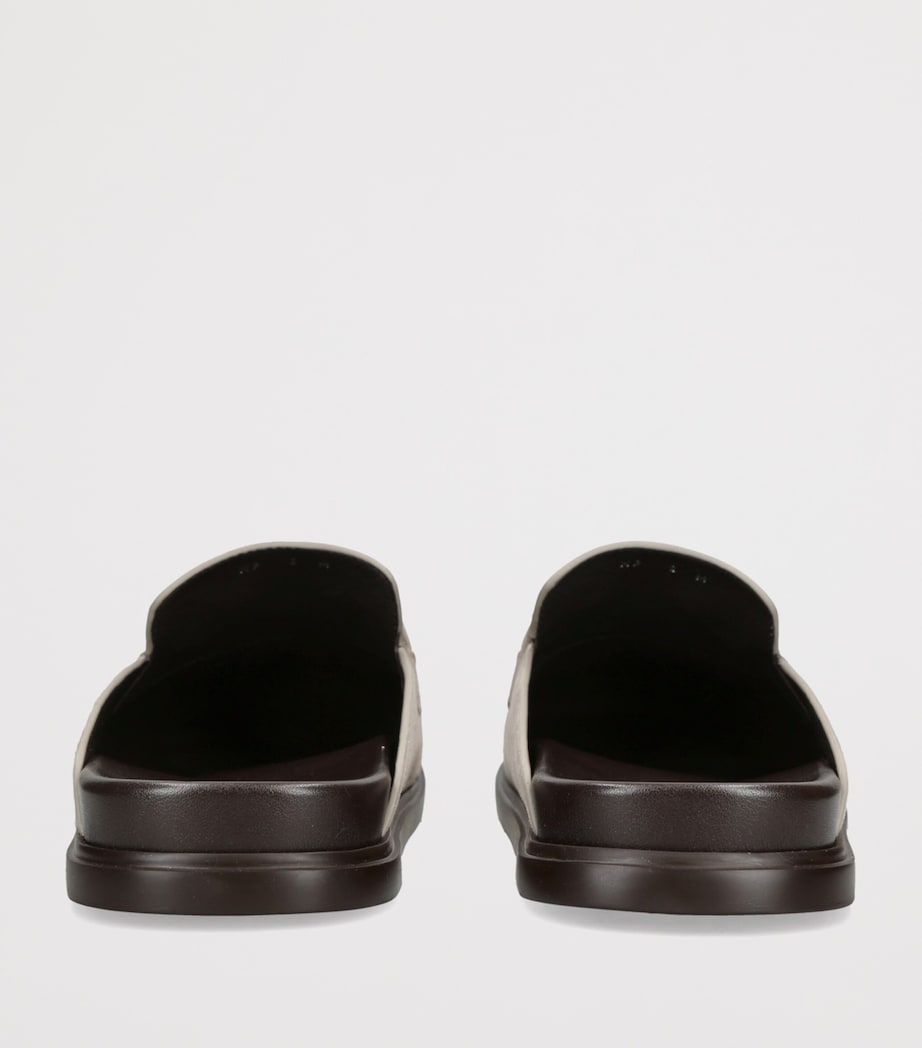 Salvatore Ferragamo Suede Santiago Mules Beige Image 4