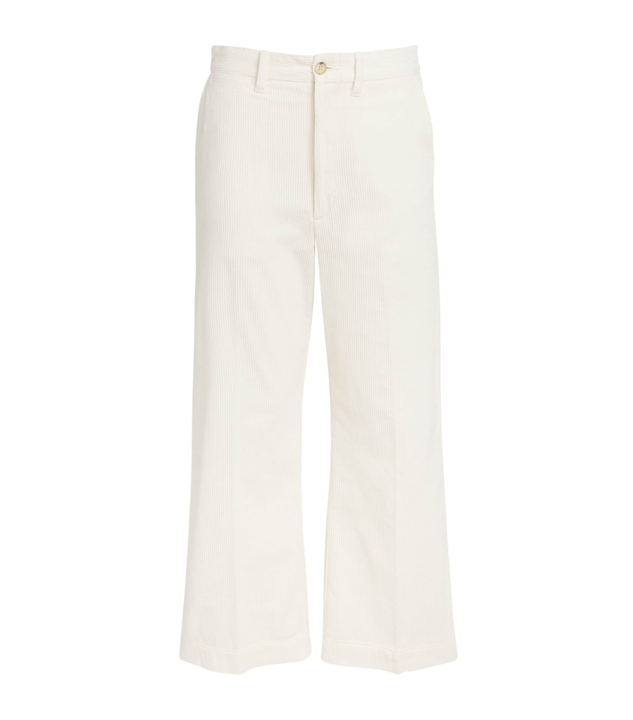 Polo Ralph Lauren Wide-leg Cotton Trousers With Concealed Fly In White