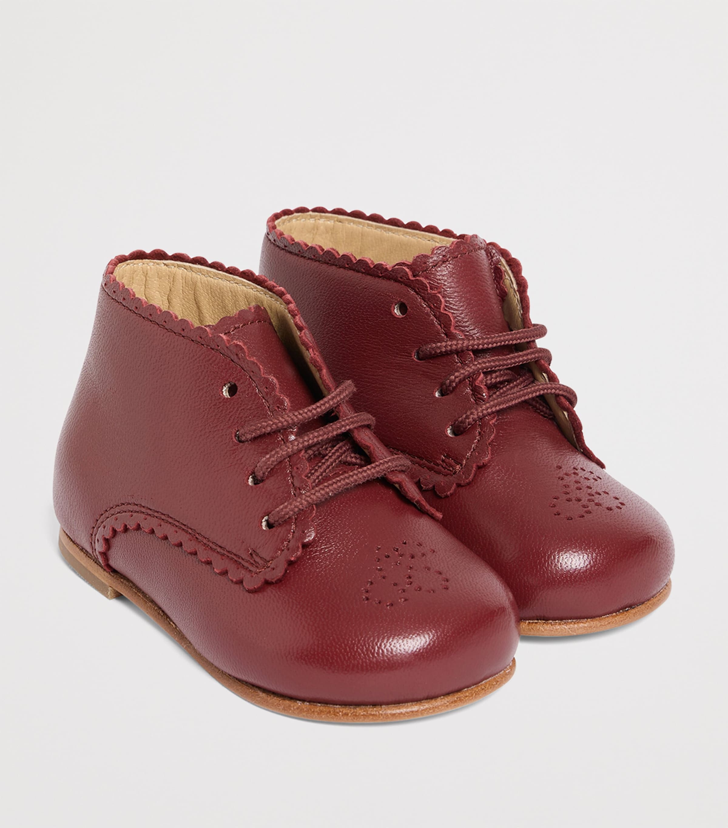 Leather Derby Shoes BORDEAUX Image 2