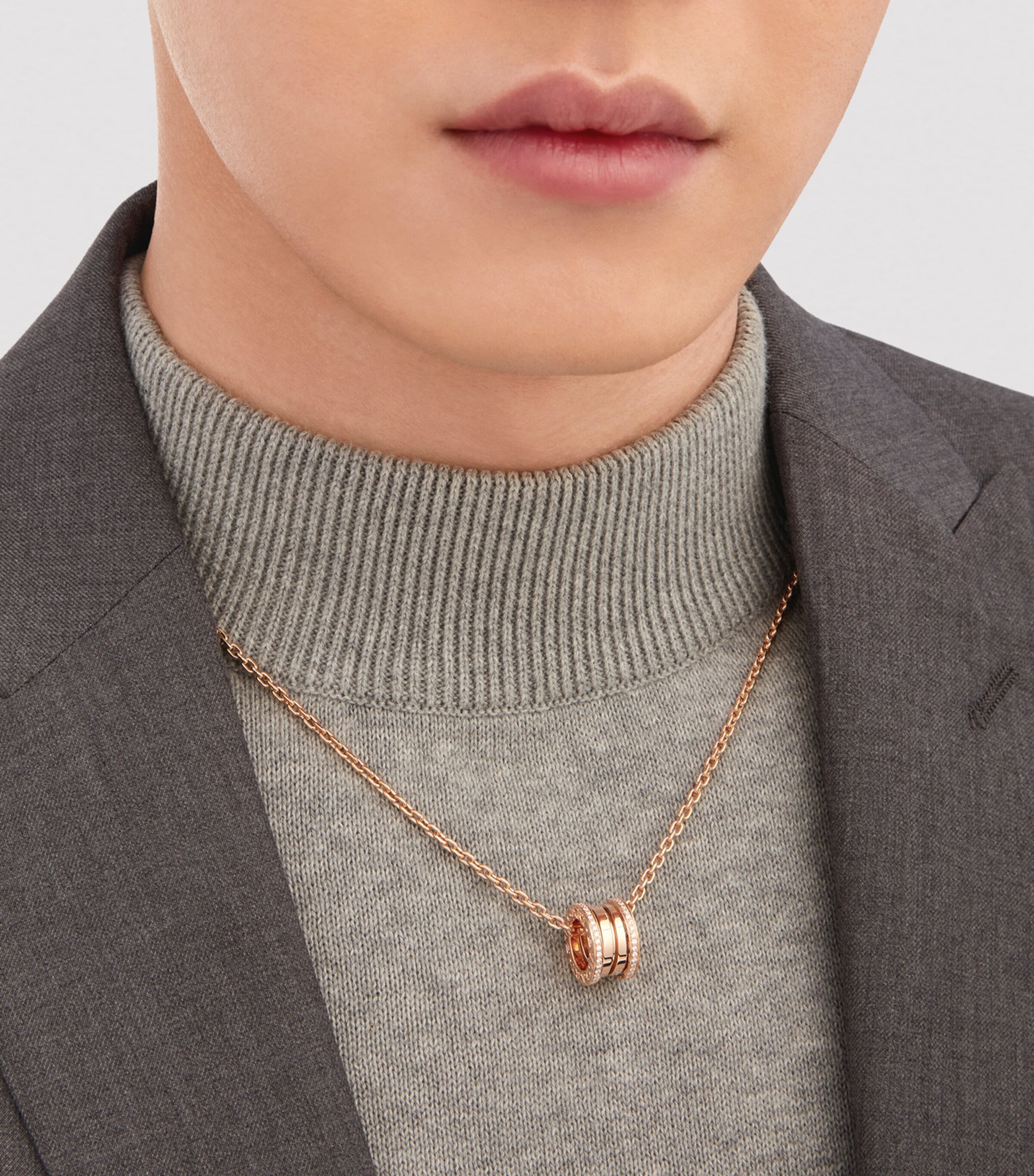 Bvlgari Rose Gold and Diamond B.zero1 Necklace Pink Gold Image 9